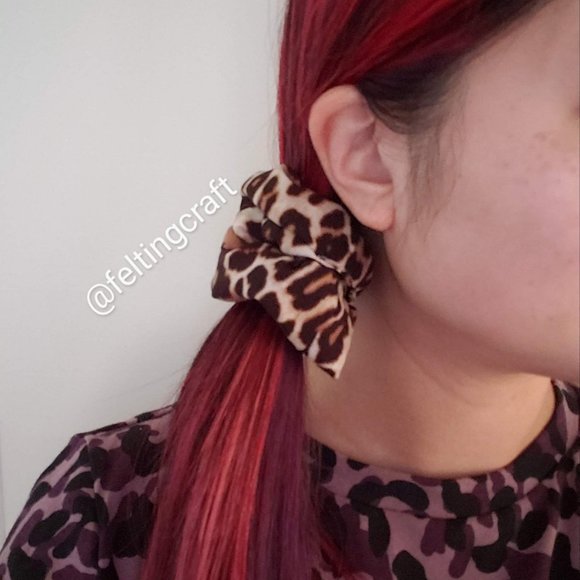 Handmade Leopard Print Scrunchies - Picture 2 of 2